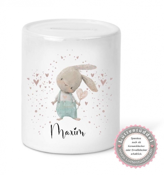 zuckersüßes Babylätzchen Hase Herz Wunschname Geschenk Geburt Taufe Mitbringsel Lüttentüddel®